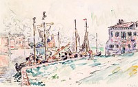Venice (1908) painting in high resolution by <a href="https://www.rawpixel.com/search/Paul%20Signac?sort=curated&amp;page=1&amp;topic_group=_my_topics">Paul Signac</a>. Original from The MET Museum. Digitally enhanced by rawpixel.