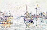 View of Les Sables d'Olonne (1929) painting in high resolution by Paul Signac. Original from The MET Museum. Digitally enhanced by rawpixel.