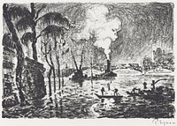 The Flooded Seine (1910) print in high resolution by <a href="https://www.rawpixel.com/search/Paul%20Signac?sort=curated&amp;page=1&amp;topic_group=_my_topics">Paul Signac</a>. Original from The Art Institute of Chicago. Digitally enhanced by rawpixel.