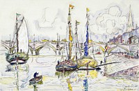 The port of Bordeaux (1930) painting in high resolution by <a href="https://www.rawpixel.com/search/Paul%20Signac?sort=curated&amp;page=1&amp;topic_group=_my_topics">Paul Signac</a>. Original from The Public Institution Paris Mus&eacute;es. Digitally enhanced by rawpixel.