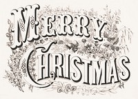 Merry Christmas lithograph (1876) published by Currier &amp; Ives. Original from Library of Congress. Digitally enhanced by rawpixel.