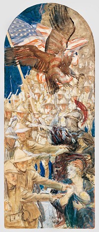 Study for &quot;The Coming of the Americans&quot; (ca. 1921&ndash;1922) by<a href="https://www.rawpixel.com/search/John%20Singer%20Sargent?sort=curated&amp;page=1&amp;topic_group=_my_topics"> John Singer Sargent</a>. Original from The MET Museum. Digitally enhanced by rawpixel.