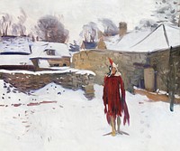 Mannikin in the Snow (ca. 1893&ndash;95) by<a href="https://www.rawpixel.com/search/John%20Singer%20Sargent?sort=curated&amp;page=1&amp;topic_group=_my_topics"> John Singer Sargent</a>. Original from Yale University Art Gallery. Digitally enhanced by rawpixel.