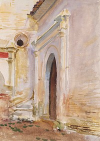 Arched Doorway (ca. 1895&ndash;1908) by<a href="https://www.rawpixel.com/search/John%20Singer%20Sargent?sort=curated&amp;page=1&amp;topic_group=_my_topics"> John Singer Sargent</a>. Original from The MET Museum. Digitally enhanced by rawpixel.