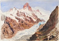Schreckhorn, Eismeer from Splendid Mountain Watercolours Sketchbook (1870) by<a href="https://www.rawpixel.com/search/John%20Singer%20Sargent?sort=curated&amp;page=1&amp;topic_group=_my_topics"> John Singer Sargent</a>. Original from The MET Museum. Digitally enhanced by rawpixel.