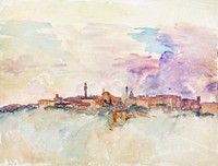 Siena (ca. 1910 ) by<a href="https://www.rawpixel.com/search/John%20Singer%20Sargent?sort=curated&amp;page=1&amp;topic_group=_my_topics"> John Singer Sargent</a>. Original from The MET Museum. Digitally enhanced by rawpixel.