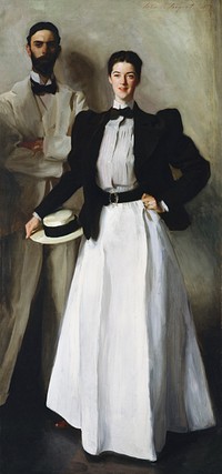 Mr. and Mrs. I. N. Phelps Stokes (1897) by<a href="https://www.rawpixel.com/search/John%20Singer%20Sargent?sort=curated&amp;page=1&amp;topic_group=_my_topics"> John Singer Sargent</a>. Original from The MET Museum. Digitally enhanced by rawpixel.