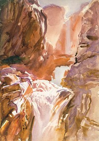 Mountain Torrent (ca. 1910) by<a href="https://www.rawpixel.com/search/John%20Singer%20Sargent?sort=curated&amp;page=1&amp;topic_group=_my_topics"> John Singer Sargent</a>. Original from The MET Museum. Digitally enhanced by rawpixel.