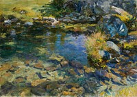 Alpine Pool (1907) by<a href="https://www.rawpixel.com/search/John%20Singer%20Sargent?sort=curated&amp;page=1&amp;topic_group=_my_topics"> John Singer Sargent</a>. Original from The MET Museum. Digitally enhanced by rawpixel.
