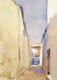 Tangier (1895) by<a href="https://www.rawpixel.com/search/John%20Singer%20Sargent?sort=curated&amp;page=1&amp;topic_group=_my_topics"> John Singer Sargent</a>. Original from The MET Museum. Digitally enhanced by rawpixel.