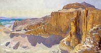 Cliffs at Deir el Bahri, Egypt (ca. 1890–1891) by John Singer Sargent. Original from The MET Museum. Digitally enhanced by rawpixel.