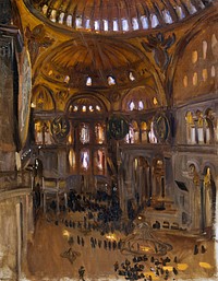 Santa Sofia (1891) by<a href="https://www.rawpixel.com/search/John%20Singer%20Sargent?sort=curated&amp;page=1&amp;topic_group=_my_topics"> John Singer Sargent</a>. Original from The MET Museum. Digitally enhanced by rawpixel.