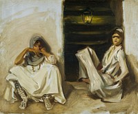 Two Arab Women (1905) by<a href="https://www.rawpixel.com/search/John%20Singer%20Sargent?sort=curated&amp;page=1&amp;topic_group=_my_topics"> John Singer Sargent</a>. Original from The MET Museum. Digitally enhanced by rawpixel.