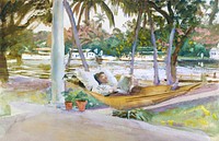 Figure in Hammock, Florida (1917) by John Singer Sargent. Original from The MET Museum. Digitally enhanced by rawpixel.