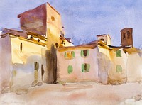 Borgo San Lorenzo (1) (ca. 1910) by<a href="https://www.rawpixel.com/search/John%20Singer%20Sargent?sort=curated&amp;page=1&amp;topic_group=_my_topics"> John Singer Sargent</a>. Original from The MET Museum. Digitally enhanced by rawpixel.