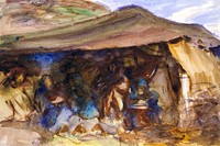 Bedouin Tent (ca. 1905&ndash;1906) by<a href="https://www.rawpixel.com/search/John%20Singer%20Sargent?sort=curated&amp;page=1&amp;topic_group=_my_topics"> John Singer Sargent</a>. Original from The MET Museum. Digitally enhanced by rawpixel.