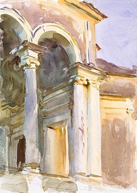 Loggia, Villa Giulia, Rome (ca. 1907) by<a href="https://www.rawpixel.com/search/John%20Singer%20Sargent?sort=curated&amp;page=1&amp;topic_group=_my_topics"> John Singer Sargent</a>. Original from The MET Museum. Digitally enhanced by rawpixel.