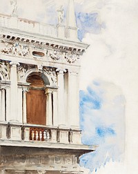 A Corner of the Library in Venice (ca. 1904&ndash;1907) by <a href="https://www.rawpixel.com/search/John%20Singer%20Sargent?sort=curated&amp;page=1&amp;topic_group=_my_topics">John Singer Sargent</a>. Original from The National Gallery of Art. Digitally enhanced by rawpixel.