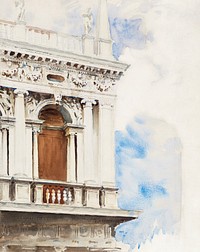 A Corner of the Library in Venice (ca. 1904–1907) by John Singer Sargent. Original from The National Gallery of Art. Digitally enhanced by rawpixel.