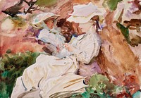 Simplon - Mrs Barnard and her Daughter Dorothy (ca. 1905&ndash;1915) by <a href="https://www.rawpixel.com/search/John%20Singer%20Sargent?sort=curated&amp;page=1&amp;topic_group=_my_topics">John Singer Sargent</a>. Original from The Birmingham Museum. Digitally enhanced by rawpixel.