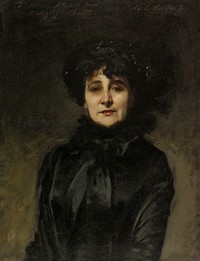 Portrait de Madame Allouard-Jouan (ca. 1884) by <a href="https://www.rawpixel.com/search/John%20Singer%20Sargent?sort=curated&amp;page=1&amp;topic_group=_my_topics">John Singer Sargent</a>. Original from The Public Institution Paris Mus&eacute;es. Digitally enhanced by rawpixel.