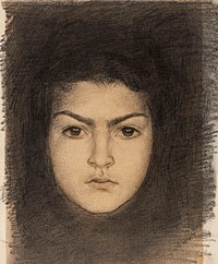 Head of a Woman Front by <a href="https://www.rawpixel.com/search/John%20Singer%20Sargent?sort=curated&amp;page=1&amp;topic_group=_my_topics">John Singer Sargent</a> (1856&ndash;1925). Original from The Public Institution Paris Mus&eacute;es. Digitally enhanced by rawpixel.
