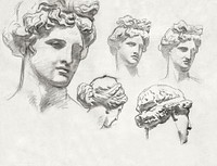 Studies for "Apollo and the Muses" (c. 1921) by John Singer Sargent. Original from The National Gallery of Art. Digitally enhanced by rawpixel.