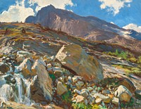 Simplon Pass (1911) by<a href="https://www.rawpixel.com/search/John%20Singer%20Sargent?sort=curated&amp;page=1&amp;topic_group=_my_topics"> John Singer Sargent</a>. Original from The National Gallery of Art. Digitally enhanced by rawpixel.