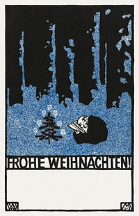 Merry Christmas! (Frohe Weihnachten!) (1907) print in high resolution by Moriz Jung. Original from the MET Museum. Digitally enhanced by rawpixel.
