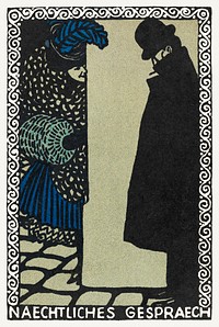 Nightly Conversations (Naechtliches Gespraech) (1907) print in high resolution by Moriz Jung. Original from the MET Museum. Digitally enhanced by rawpixel.