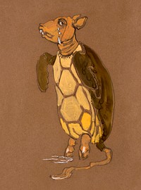 Mock Turtle (1915) Costume Design for Alice in Wonderland in high resolution by <a href="https://www.rawpixel.com/search/William%20Penhallow%20Henderson?sort=curated&amp;page=1&amp;topic_group=_my_topics">William Penhallow Henderson</a>. Original from The Smithsonian. Digitally enhanced by rawpixel.