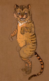 Cheshire Cat (1915) Costume Design for Alice in Wonderland in high resolution by William Penhallow Henderson. Original from The Smithsonian. Digitally enhanced by rawpixel.