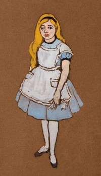 Alice (1915) Costume Design for Alice in Wonderland in high resolution by <a href="https://www.rawpixel.com/search/William%20Penhallow%20Henderson?sort=curated&amp;page=1&amp;topic_group=_my_topics">William Penhallow Henderson</a>. Original from The Smithsonian. Digitally enhanced by rawpixel.