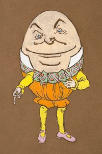 Humpty Dumpty (1915) Costume Design for Alice in Wonderland in high resolution by <a href="https://www.rawpixel.com/search/William%20Penhallow%20Henderson?sort=curated&amp;page=1&amp;topic_group=_my_topics">William Penhallow Henderson</a>. Original from The Smithsonian. Digitally enhanced by rawpixel.