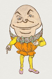 Humpty Dumpty psd illustration from Alice&rsquo;s Adventures in Wonderland by Lewis Carroll, remixed from artworks by William Penhallow Henderson
