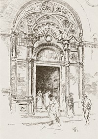 Door at San Michele by <a href="https://www.rawpixel.com/search/William%20Penhallow%20Henderson?sort=curated&amp;page=1&amp;topic_group=_my_topics">William Penhallow Henderson</a> (1877&ndash;1943). Original from The Smithsonian. Digitally enhanced by rawpixel.