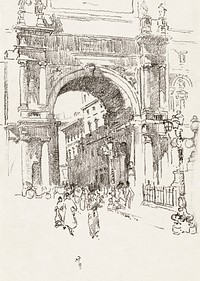 Piazza Vittorio Emanuele by <a href="https://www.rawpixel.com/search/William%20Penhallow%20Henderson?sort=curated&amp;page=1&amp;topic_group=_my_topics">William Penhallow Henderson</a> (1877&ndash;1943). Original from The Smithsonian. Digitally enhanced by rawpixel.