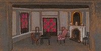 Alice&#39;s Living Room: False Proscenium (1915) Scene Design for Alice in Wonderland in high resolution by <a href="https://www.rawpixel.com/search/William%20Penhallow%20Henderson?sort=curated&amp;page=1&amp;topic_group=_my_topics">William Penhallow Henderson</a>. Original from The Smithsonian. Digitally enhanced by rawpixel.