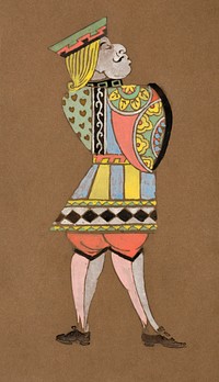 Knave of Hearts (1915) Costume Design for Alice in Wonderland in high resolution by William Penhallow Henderson. Original from The Smithsonian. Digitally enhanced by rawpixel.