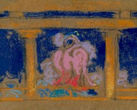 Study for Scene in the Daughter of Heaven, Santa Fe (1915) by <a href="https://www.rawpixel.com/search/William%20Penhallow%20Henderson?sort=curated&amp;page=1&amp;topic_group=_my_topics">William Penhallow Henderson</a>. Original from The Smithsonian. Digitally enhanced by rawpixel.