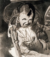 Sketch of Felix Klee (1908) by <a href="https://www.rawpixel.com/search/paul%20klee?sort=curated&amp;page=1&amp;topic_group=_my_topics">Paul Klee</a>. Original from The MET Museum. Digitally enhanced by rawpixel.