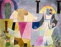 Black Columns in a Landscape (1919) by <a href="https://www.rawpixel.com/search/paul%20klee?sort=curated&amp;page=1&amp;topic_group=_my_topics">Paul Klee</a>. Original from The MET Museum. Digitally enhanced by rawpixel.