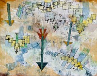 Birds Swooping Down and Arrows (1919) by Paul Klee. Original from The MET Museum. Digitally enhanced by rawpixel.