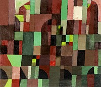 Red and Green Architecture (1922) by <a href="https://www.rawpixel.com/search/paul%20klee?sort=curated&amp;page=1&amp;topic_group=_my_topics">Paul Klee</a>. Original from Yale University Art Gallery. Digitally enhanced by rawpixel.