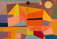 Heitere Gebirgslandschaft (Joyful Mountain Landscape) (1929) by <a href="https://www.rawpixel.com/search/paul%20klee?sort=curated&amp;page=1&amp;topic_group=_my_topics">Paul Klee</a>. Original from Yale University Art Gallery. Digitally enhanced by rawpixel.
