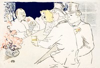 The Irish and American Bar, Rue Royale (1896) print in high resolution by <a href="https://www.rawpixel.com/search/Henri%20de%20Toulouse-Lautrec?sort=curated&amp;page=1&amp;topic_group=_my_topics">Henri de Toulouse&ndash;Lautrec</a>. Original from The Cleveland Museum of Art. Digitally enhanced by rawpixel.