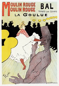 Affiche pour le Moulin Rouge &quot;la Goulue&quot; (1898) print in high resolution by <a href="https://www.rawpixel.com/search/Henri%20de%20Toulouse-Lautrec?sort=curated&amp;page=1&amp;topic_group=_my_topics">Henri de Toulouse&ndash;Lautrec</a>. Original from The New York Public Library. Digitally enhanced by rawpixel.