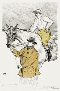 The Jockey Going to the Post (1899) print in high resolution by Henri de Toulouse&ndash;Lautrec. Original from The Art Institute of Chicago. Digitally enhanced by rawpixel.