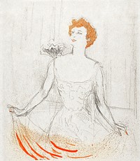 Emma Calv&eacute; (1898) print in high resolution by Henri de Toulouse&ndash;Lautrec. Original from The Art Institute of Chicago. Digitally enhanced by rawpixel.