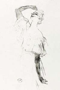 Yvette Guilbert (1894) print by <a href="https://www.rawpixel.com/search/Henri%20de%20Toulouse-Lautrec?sort=curated&amp;page=1&amp;topic_group=_my_topics">Henri de Toulouse&ndash;Lautrec</a>. Original from The Art Institute of Chicago. Digitally enhanced by rawpixel.